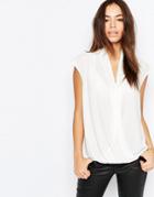 New Look Grown On Sleeve Wrap Shell - White