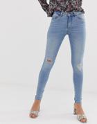 Only Boom Distressed Skinny Jeans-blue