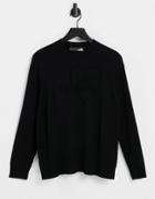 Love Moschino Classic Crew Neck Sweater In Black