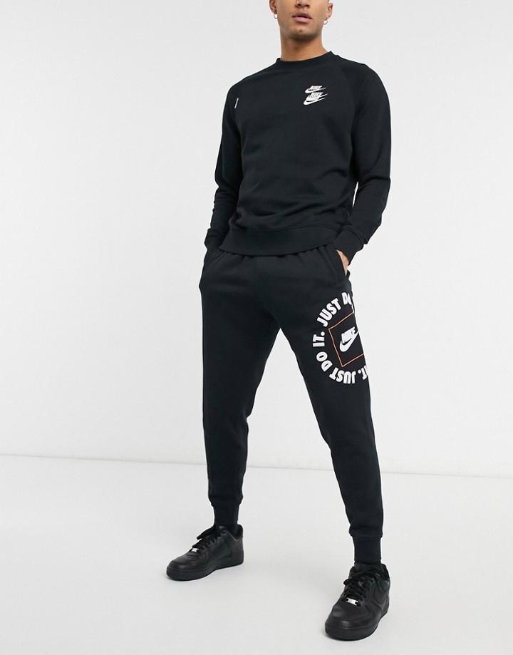 Nike Just Do It Cuffed Sweatpants In Black