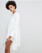 N12h Early On Asymettric Shirt Dress - White
