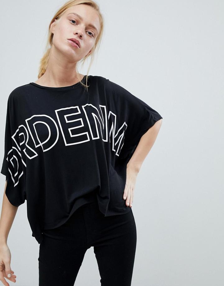 Dr Denim Oversized Logo T Shirt - Black