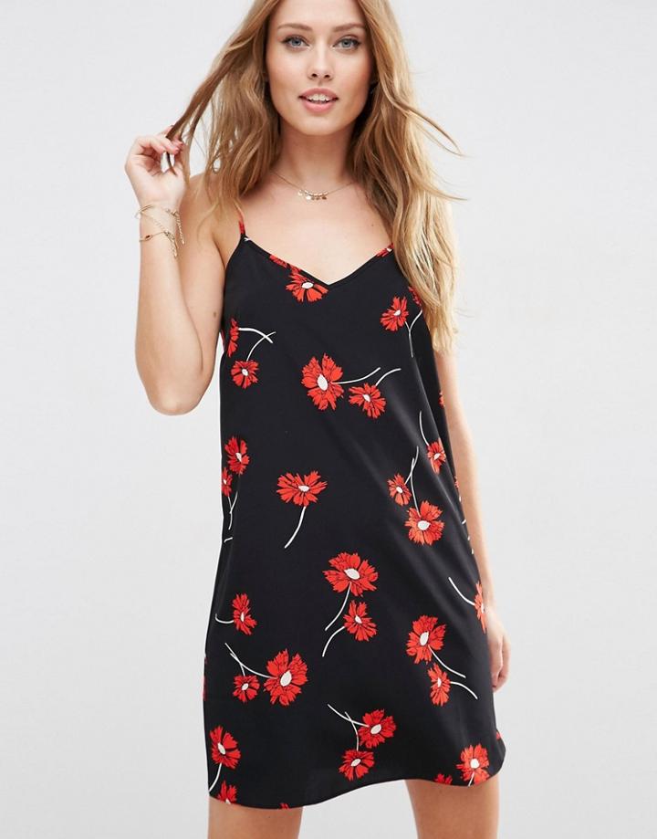 Asos Floral Print Mini Cami Dress - Black Print