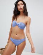 Warehouse Scallop Bikini Top - Blue