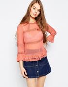 Asos Vintage Pretty Victoriana Blouse - Dusky Purple