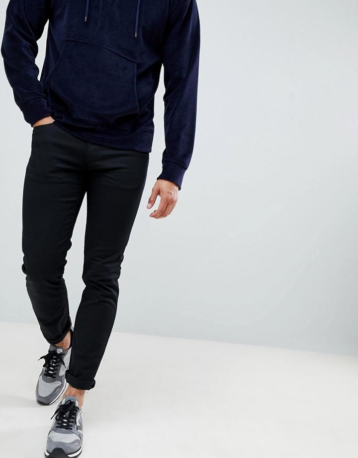 Emporio Armani J06 Slim Fit Stretch Gabardine 5 Pocket Jean In Black - Black