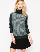 Shae Stripe Turtleneck Sweater - Forest Combo