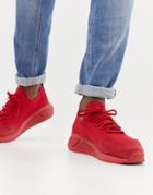 Diesel S-kby Stripe Runner Sneakers In Red - Red