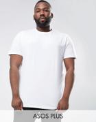 Asos Plus Longline T-shirt In White - White