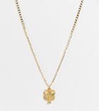 Asos Design Double Pendant Neckchain With Ankh And St Chris In 14k Gold Plate