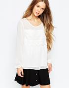 B.young Top With Lace Detail - Off White