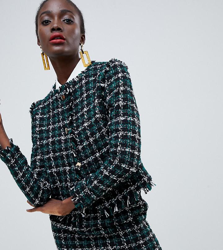 Warehouse Box Jacket In Tweed Two-piece - Multi