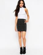 Only Glitter Body-conscious Skirt - Black