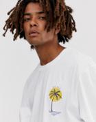 Brooklyn Supply Co Extreme Relaxed T-shirt With Palm Print In White - White
