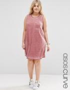Asos Curve Trapeze Dress In Burnout Print - Oxbloood