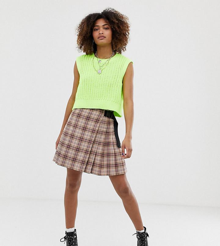 Collusion Check Kilt Mini Skirt