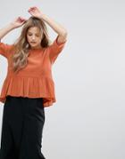 The English Factory Ruffle Hem Top - Orange