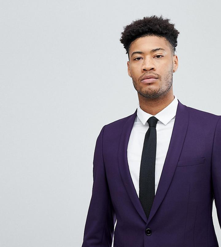 Noose & Monkey Tall Super Skinny Suit Jacket - Purple