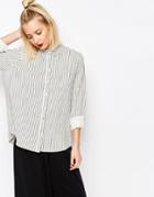 Samsoe & Samsoe Maj Shirt In Stripe - Line Blue