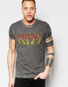 Asos T-shirt With Kiss Logo Print - Gray