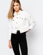 Rollas Fitted Denim Jacket - White