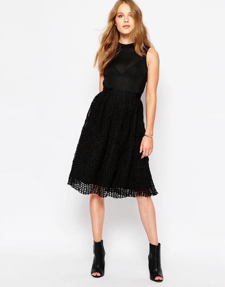 Suncoo Flora Skirt In Black Check - Noir