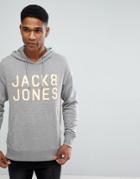 Jack And Jones Chest Pint Overhead Hoodie - Gray