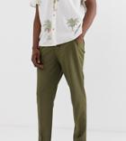 Asos Design Tall Tapered Crop Smart Pants In Olive Green - Green