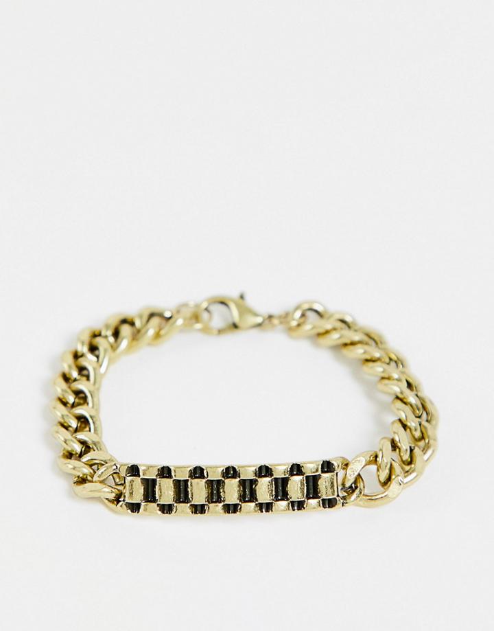 Icon Brand Tread Id Bracelet In Gold
