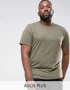 Asos Plus T-shirt In Green - Green
