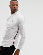 Lyle & Scott Long Sleeve Side Stripe Shirt In White - White