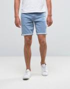Asos Denim Shorts In Slim Light Blue - Blue