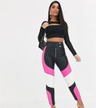 Asos Design Petite Biker Pant In Pu
