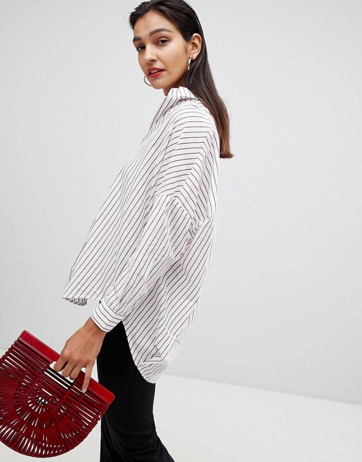 French Connection Oversized Striped Shirt-multi