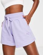 Puma Training Desert High Waist Jersey Shorts In Lilac-purple