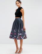 Asos Prom Skirt In Floral Print - Multi