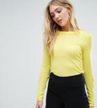 Asos Tall Sweater With Crew Neck In Sheer Knit - Green