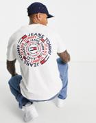 Tommy Jeans Round Back Print T-shirt Classic Fit In Cream - Cream-white