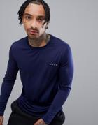 Asos 4505 Long Sleeve T-shirt With Wicking In Navy - Navy