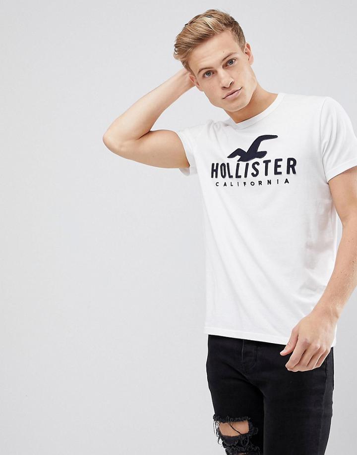 Hollister Large Logo T-shirt In White - White