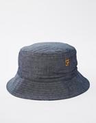 Farah Chambray Reversible Bucket Hat - Blue