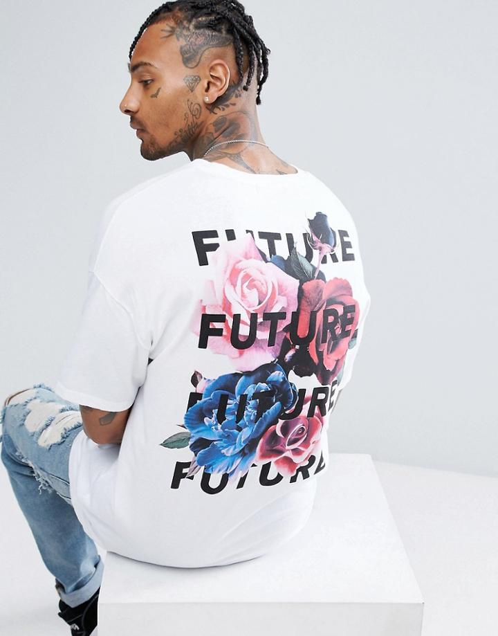 Bershka Slogan T-shirt With Back Print In White - White