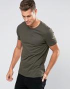 Asos Muscle T-shirt In Khaki Green - Green
