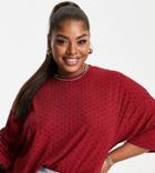 Urban Threads Plus Ribbed T-shirt Set In Polka Dot-brown