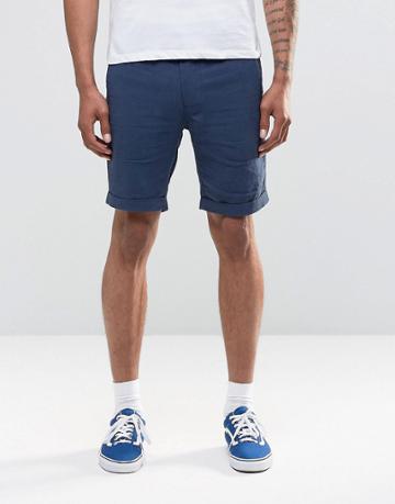 Bellfield Linen Shorts - Navy