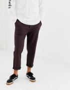 Asos Design Relaxed Cropped Chinos In Dark Brown