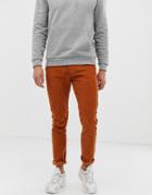 D-struct Slim Fit Cord Pants - Tan
