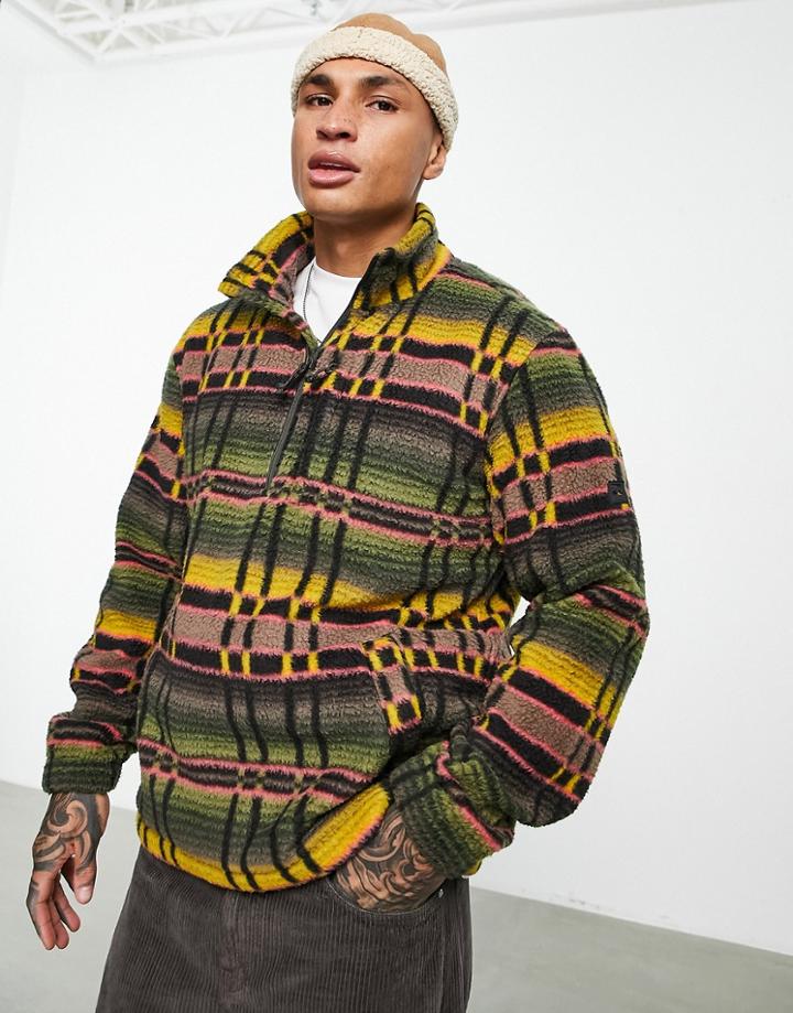 Billabong Boundary Printed Fleece In Khaki-green