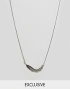 Designb London Feather Necklace In Silver - Silver