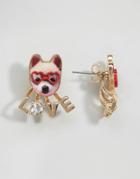 Monki Dog Love Stud Earrings - Multi